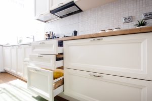 white wood drawers